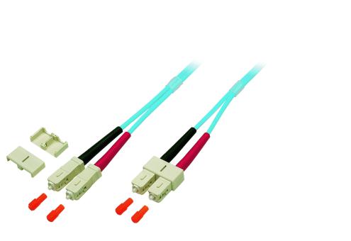 Duplex Patchkabel SC-SC 50/125µ, OM3, LSZH,aqua, 3.0mm, 7,5m 