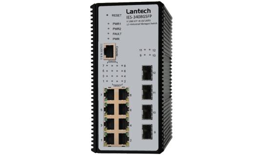 Industrial Managed Ethernet Switch mit verbessertem G.8032 Ring, 8 10/100/1000T + 4 100/1000M SFP L2 