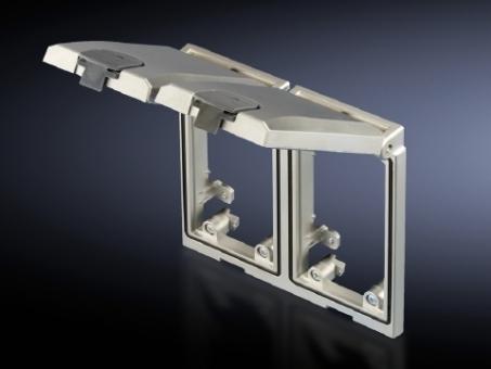 Einbaurahmen doppelt, mit Metallklappe für Schnittstellenklappen 