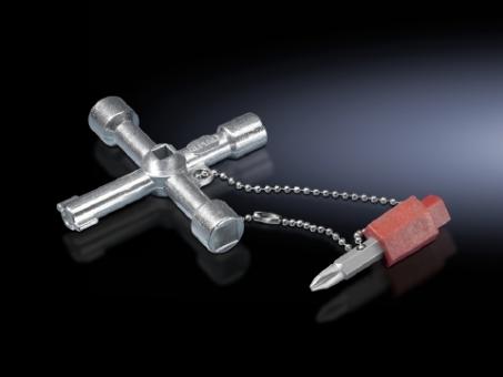 Schaltschrank-Schlüssel, Doppelbart Nr. 5, 7 und 8mm Dreikant und Vierkant 