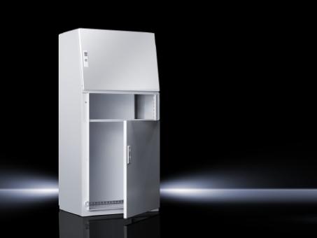 Universalpult mit hoher Fronttür, BH 600x1300 mm, Tiefe unten/oben 500x417,5mm 