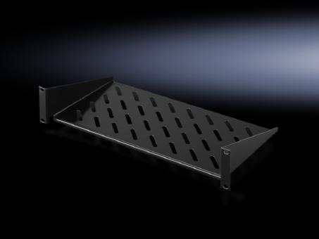 Geräteboden, 2 HE, Festeinbau, T: 400 mm, RAL 9005 