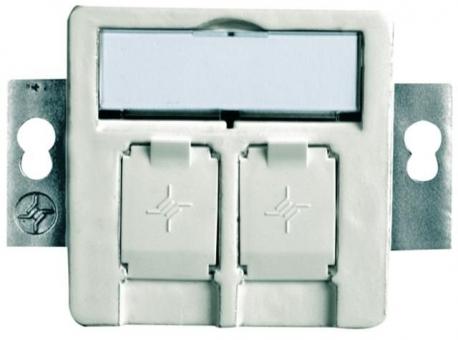 Modul-Aufnahme 50x50 2-fach UP/50 für BR, 45° Auslass, perlweiß, unbestückt 