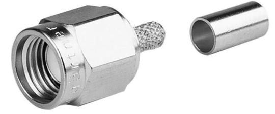 R-SMA-Stecker Reverse Cr Au 