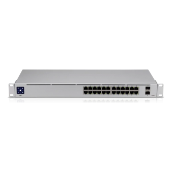 Layer-2-Switch mit (24) GbE-RJ45-Ports und (2) 1G-SFP-Ports. 