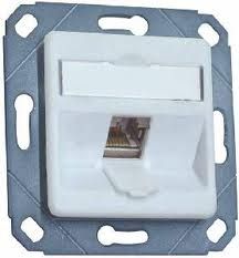 E-DAT 1fach modular Anschlussdose UPk Cat 6A reinweiß  incl. Modul 