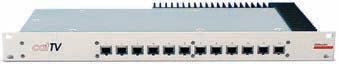 cat TV -  Panel 12 Ports mit Netzteil  ohne Rückkanal 