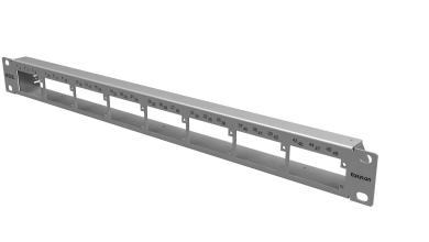 EasyLan H.D.S.-Aufnahmepanel Frontplatte 8-fach 1,0 HE, RAL 7035 