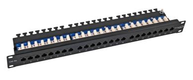 Patchpanel Cat.5eUTP 19"/1U 24xRJ45 schwarz 