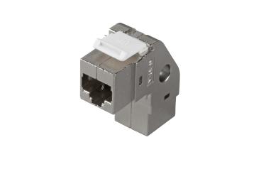 Modular-Adapter Cat.6A STPRJ45 Buchse/Buchse 90°, 1:1 