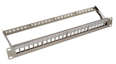 Patchpanel 24-Port, 1HE metallfarben 