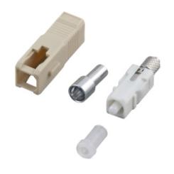 SC-Stecker Simplex Multimode,3 mm, inkl.Crimphülse u. schwarze Tülle 