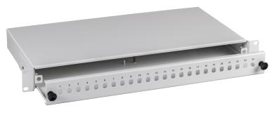 Spleißbox 6SC(D)-Front waager.ausziehbar RAL7035, 1HE 