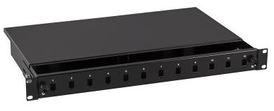 Spleißbox 12SC(D)-Front, festRAL9005, 1HE 