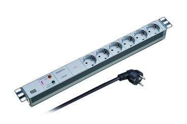 19" Steckdosenleiste 6-fachmit Gerätevollschutz 