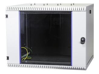 19" Wandgehäuse 9HE, Tiefe 500 mm, schallgedämmtmit Silent-Lüftern, Akustikschaum, RAL7035 