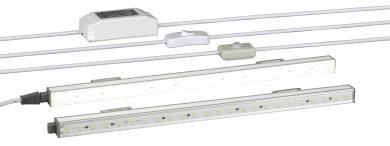 Set aus LED Leuchte 698026.24 + Anschlussset 230 V Inkl. Sensor, Schalter, Zuleitung 2,5 m weiß 