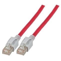 RJ45 Patchkabel S/FTP, Cat.6A, VC LED, 2m, rot 
