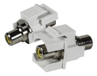 Cinch Snap-In Adapter schwarzBuchse/Buchse, gelber Ring 