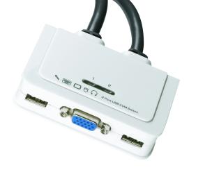 2-Port KVM VGA-USB-Audiomit Kabelsätzen 2x0,9 m 