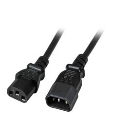 Kaltgeräteverlängerung C13-C14St-Bu,schwarz,0.5m, 3x0.75mm² 