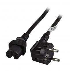 Netzleitung CEE 7/7 90° auf C15,schwarz, 1,8 m, 3x1mm² 