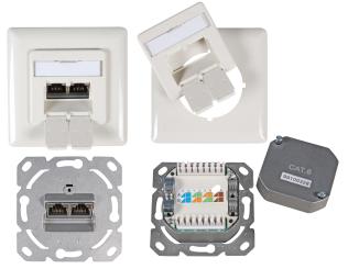 Datendose Cat.6 UP 9010 ob/un,2xRJ45, Cat.6 
