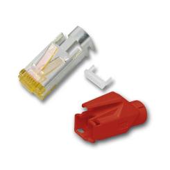 RJ45-Hirose Stecker TM31 rot,50 St, 3 Elemente, Cat.6a 
