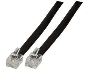 Modularkabel RJ12 (6/6) / RJ12 (6/6), 1:1, schwarz, 1m 