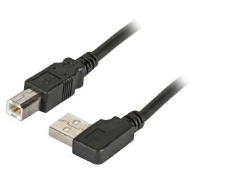 USB2.0 Anschlusskabel A (gewinkelt) - B, St.-St., 1,5m, schwarz, Classic 