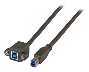 USB3.0 Verlängerungskabel B-BSt.-Einbaubuchse 1,0m schwarz 