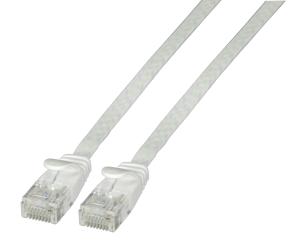 RJ45 Flachpatchkabel U/UTP, Cat.6A,0,5m, weiß 