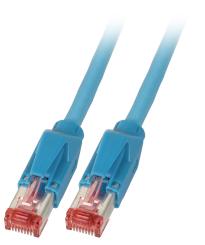 RJ45 Patchkabel S/FTP, Cat.6A, TM21,Dätwyler 7702, 15m, blau 