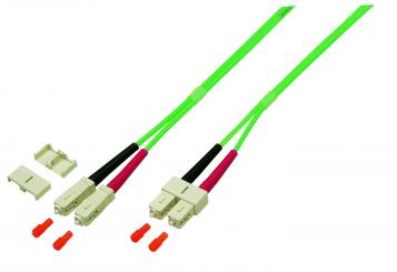 Duplex Jumper SC-SC 50/125µ, OM5, LSZH, limettengrün, 3.0mm, 15m 