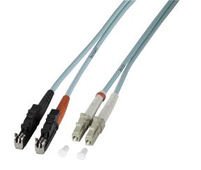 Duplex Patchkabel E2000/LC 1 m, OM4, LSZH, erika violett 