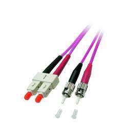 Duplex Patchkabel SC-ST 50/125µ, OM4, LSZH,erika violett, 3.0mm, 2m 