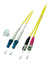 Duplex Patchkabel LC-ST 9/125µ, OS2, LSZH,gelb, 2.0mm, 1m 