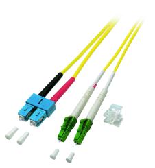 Duplex Patchkabel LC/APC-SC 9/125µ, OS2,LSZH, gelb, 2.0mm, 5m 
