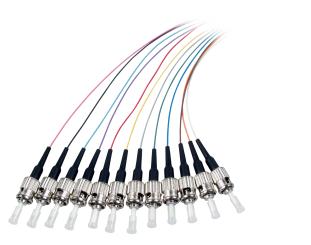 Faserpigtail ST 50/125µ OM4, 12-farbiger Satz, 2m 