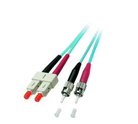 Duplex Patchkabel SC-ST 50/125µ, OM3, LSZH,aqua, 3.0mm, 3m 