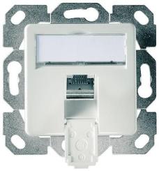 AMJ45  8 Datendose  1fach Cat.6A (tiefgestellt n. ISO/IEC)   UP/50,  perlweiß RAL 1013  AMJ45  8 Dat 