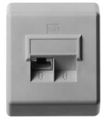 ISDN MODULAR-1 fach AP DOSE 45° RAL1013 