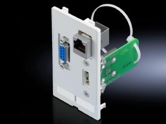 Schnittstellen-Einsätze, USB A, RJ45, SUB D9 Buchse/Stift 