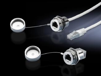 Schnittstellen-Verlängerung mit Wandanschluss, RJ 45-Einbaumodul, Buchse/Buchse 