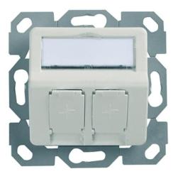 Modul-Aufnahme 50x50 UP/50 2-fach aufbauend für BR, 30° Auslass, perlweiß, unbestückt 