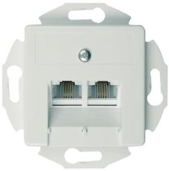 UMJ45 ISDN-MODULAR 2fach DOSE 45° Alpinweiß,  UAE I 8(4)/8(4) UP/50EK, 