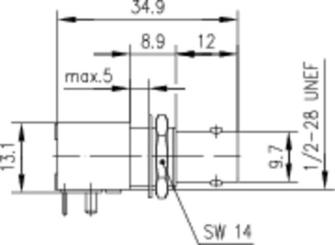 BNC LTP - Winkeleinbaubuchse 