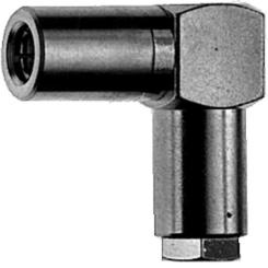 SMB-Kabelwinkelbuchse Au, klemm, 50 Ohm 